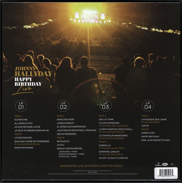 Coffret LP Happy birthday live Parc de Sceaux 15-06-2000 Universal 089 5057