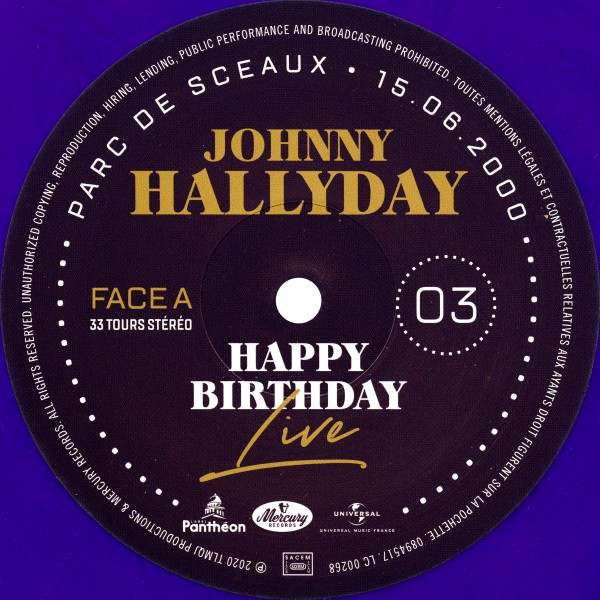 Coffret LP Happy birthday live Parc de Sceaux 15-06-2000 Universal 089 5057