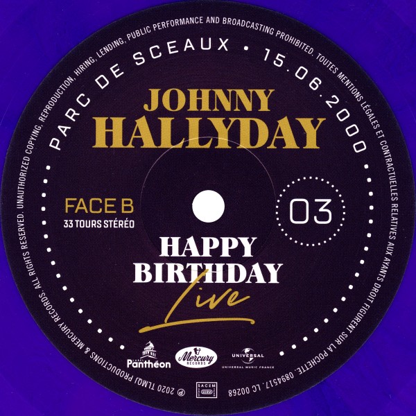 Coffret LP Happy birthday live Parc de Sceaux 15-06-2000 Universal 089 5057
