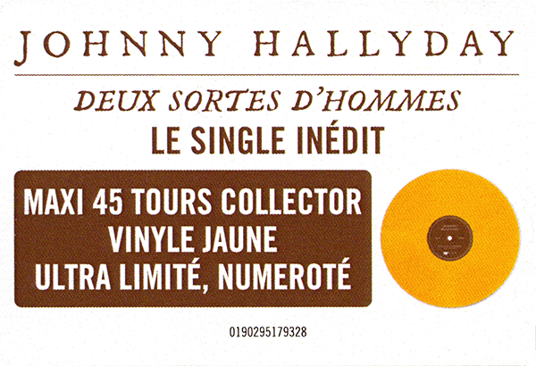 Maxi 45 T. Deux sortes d'hommes jaune Warner 0190295179328