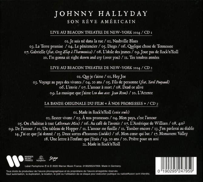 Coffret LP CD DVD Son rve amricain Warner 0190295247904