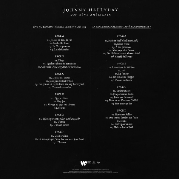 Coffret LP CD DVD Son rve amricain Warner 0190295247904
