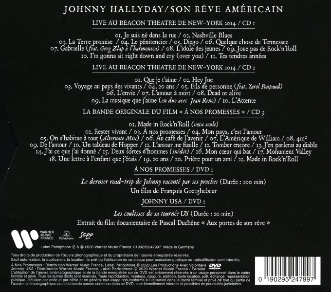 Coffret LP CD DVD Son rve amricain Warner 0190295247904