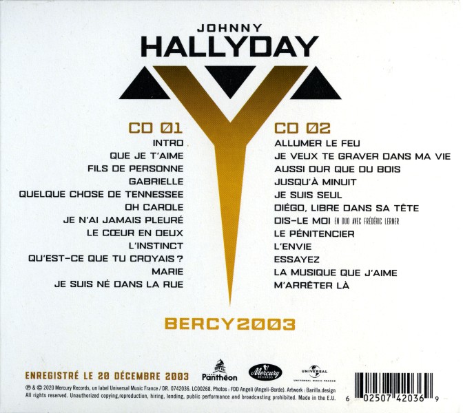 Double CD Bercy 2003 Universal 074 2036