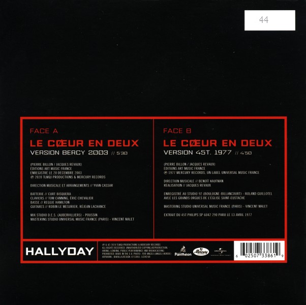 SP  Le coeur en deux Universal 073 3861