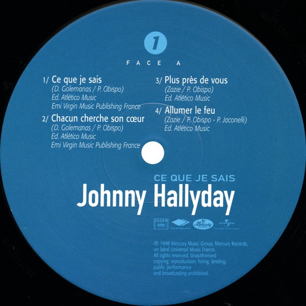 LP Ce que je sais Hachette M 01372 - 9 - F