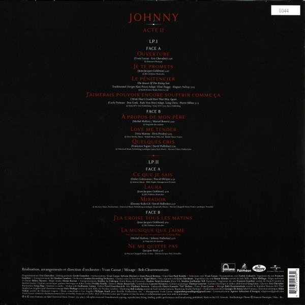 LP rouge Johnny Acte II Universal 352 469-3