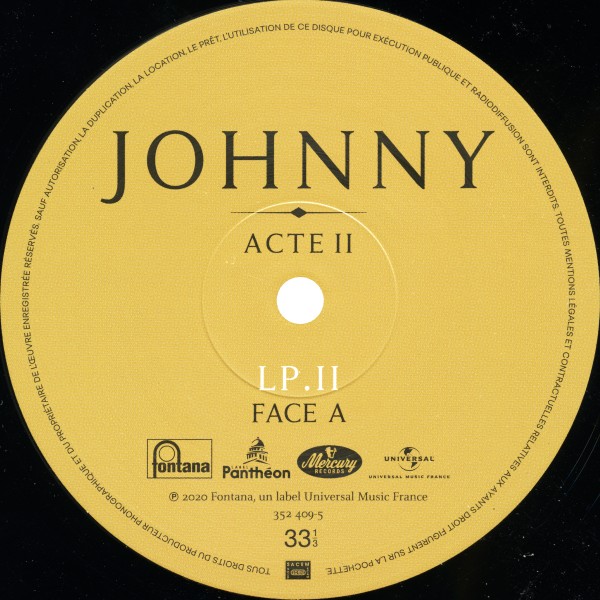 Coffret 4 LP Johnny Acte I - Acte II Universal 38 64173