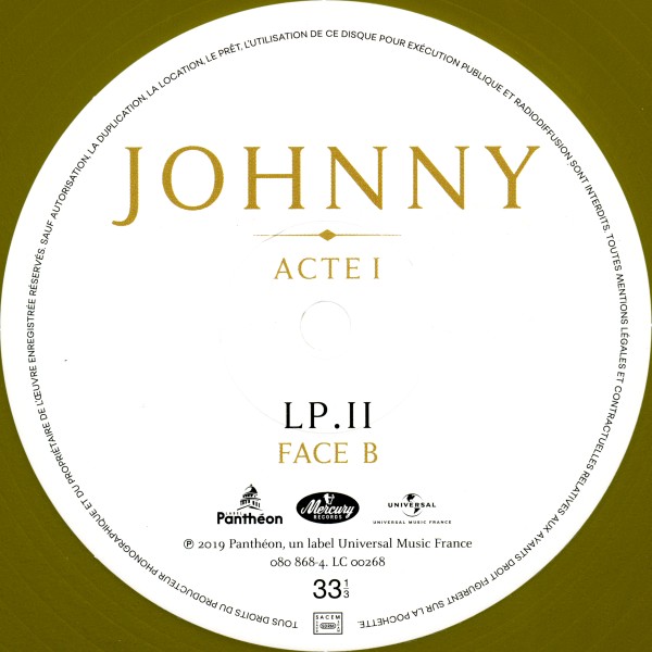 Coffret 4 LP Johnny Acte I - Acte II Universal 38 69173