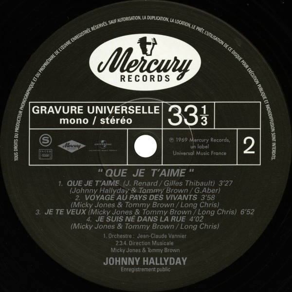 LP Que je t'aime Palais des Sports 1969 Hachette M 01372 - 33 - F