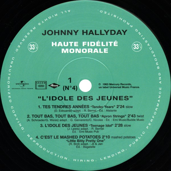 LP N 4 L'idole des jeunes Hachette M 01372 - 35 - F