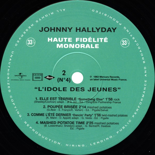 LP N 4 L'idole des jeunes Hachette M 01372 - 35 - F