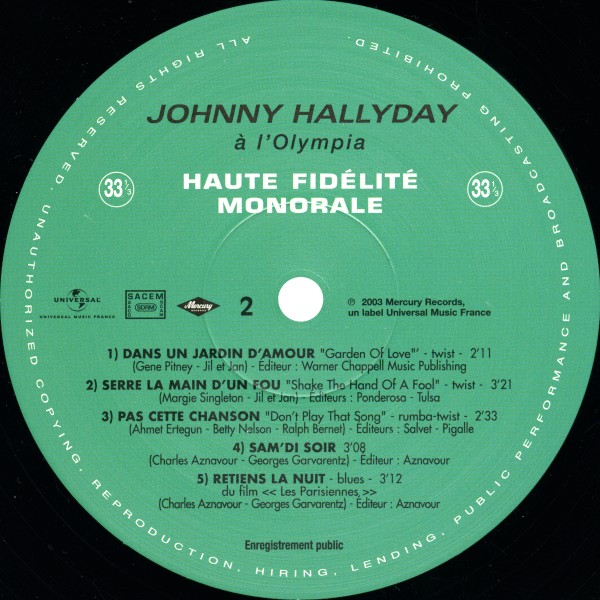 LP Johnny  l'Olympia  Hachette M0 1372 - 39 - F