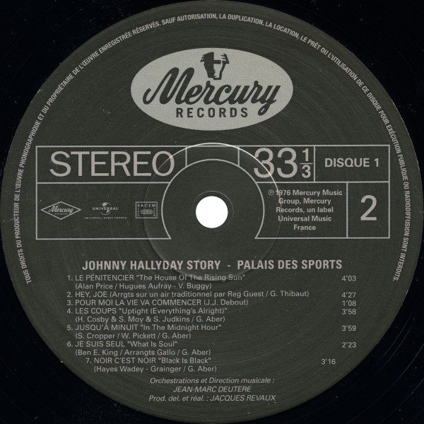 LP Johnny Hallyday Story Palais des Sports Hachette M 01372 - 45 - F