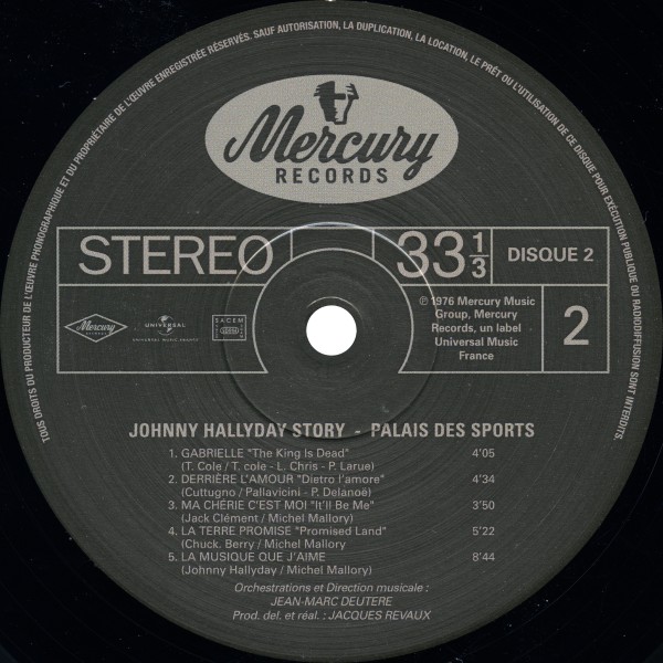 LP Johnny Hallyday Story Palais des Sports Hachette M 01372 - 45 - F