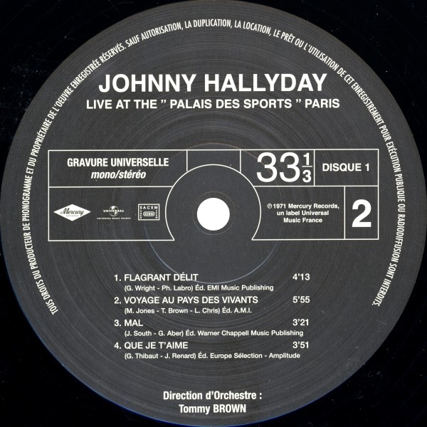 LP Live at The Palais des Sports Paris Hachette M 01372 - 57 - F