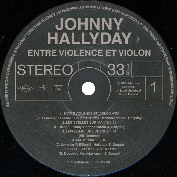 LP Entre violence et violon Hachette M 0 1372 - 60 - F