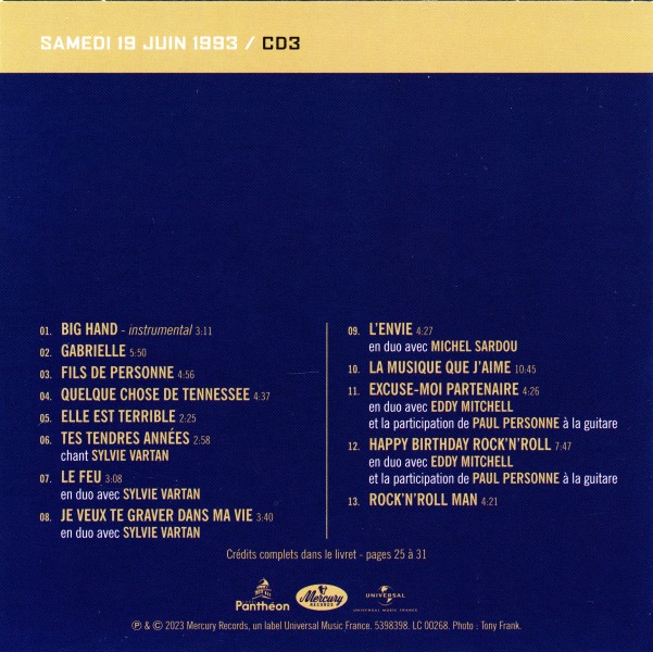 Coffret 9 CD 1 DVD Parc des Princes 93 Universal 539 8392