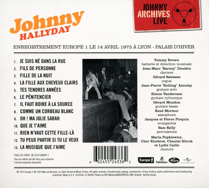 CD Lyon - Palais d'hiver14 avril 1973 Universal 552 4336