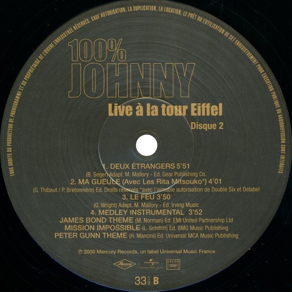 LP 100% Johnny Live  la tour Eiffel  Hachette M 0 1372 - 74 - F