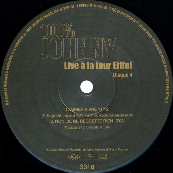 LP 100% Johnny Live  la tour Eiffel  Hachette M 0 1372 - 74 - F