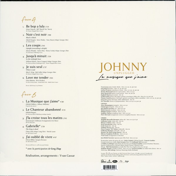 LP Johnny unplugged La musique que j'aime Universal 652 3942
