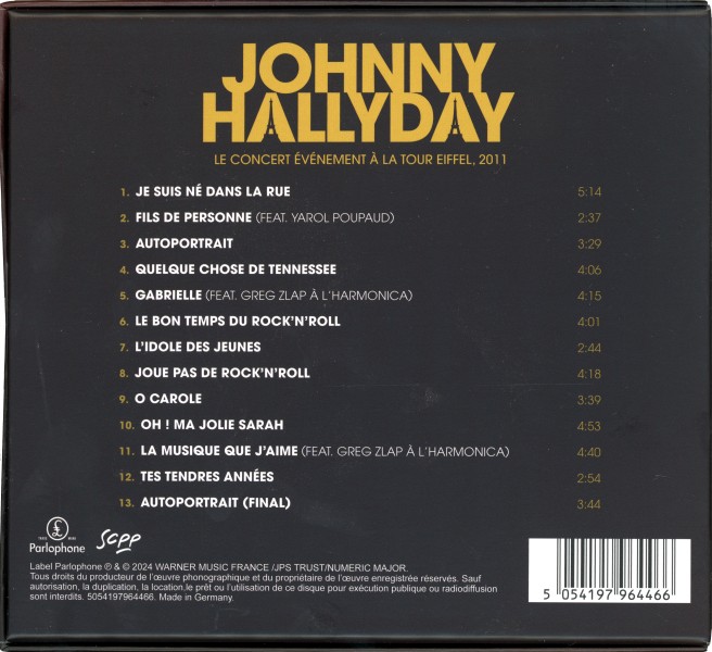 Coffret CD Le concert vnement  la Tour Eiffel, 2011 Warner 5054197 964466