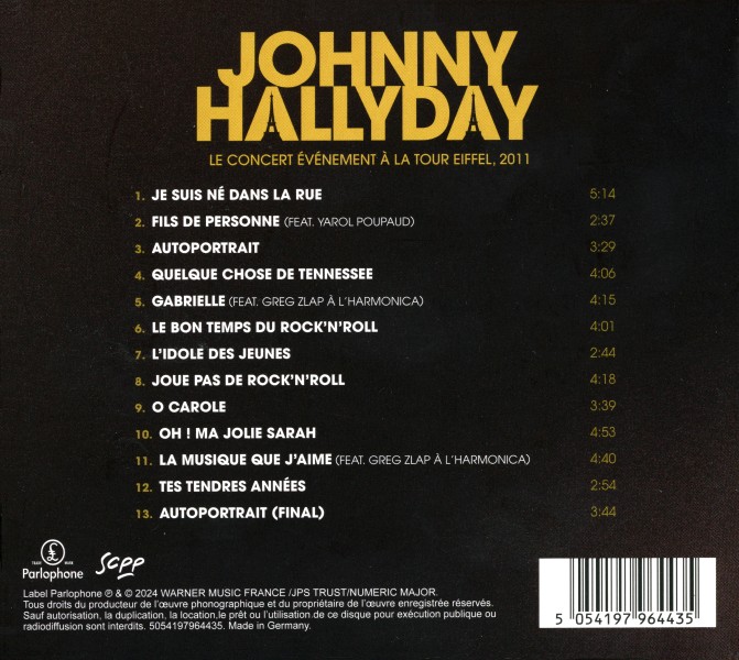 Coffret CD Le concert vnement  la Tour Eiffel, 2011 Warner 5054197 964466
