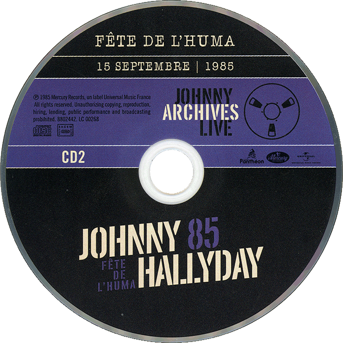 CD Johnny 85 F�te de l'Huma 15 septembre 1985 Universal 8802 438