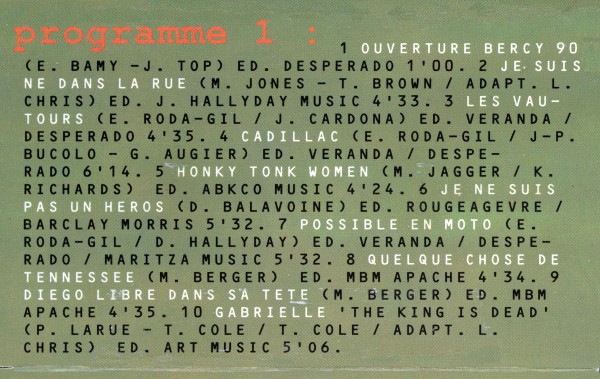 Cassette Dans la chaleur de Bercy Philips 848 334-4