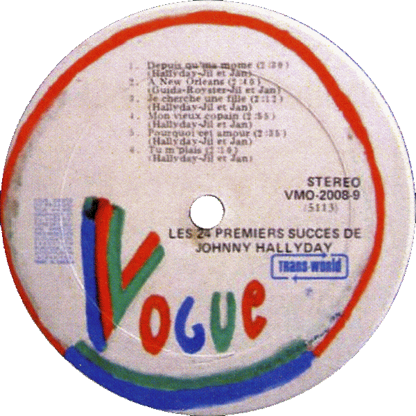 Rdition LP Vogue VMO-2008-9 Les 24 premiers succs de Johnny Hallyday
