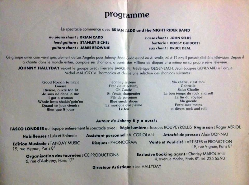 1981 Tourn�e Night Rider Band