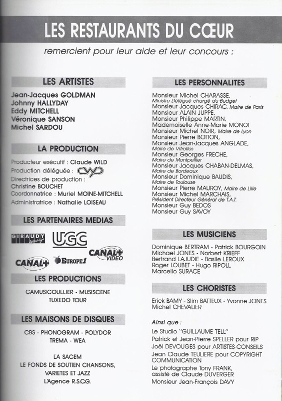 1989 Tourn�e des Enfoires