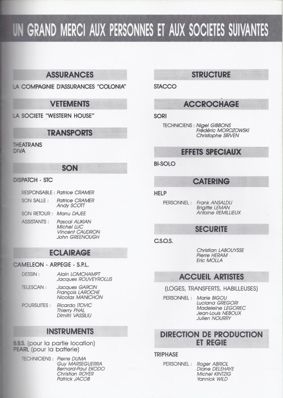 1989 Tourn�e des Enfoires