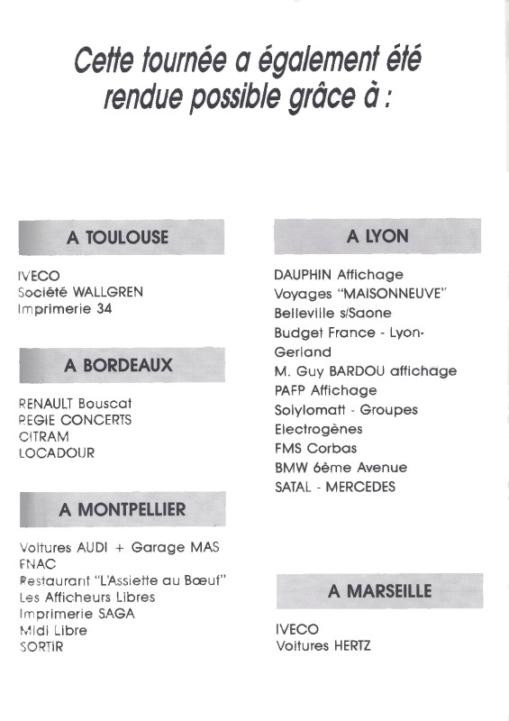 1989 Tourn�e des Enfoires