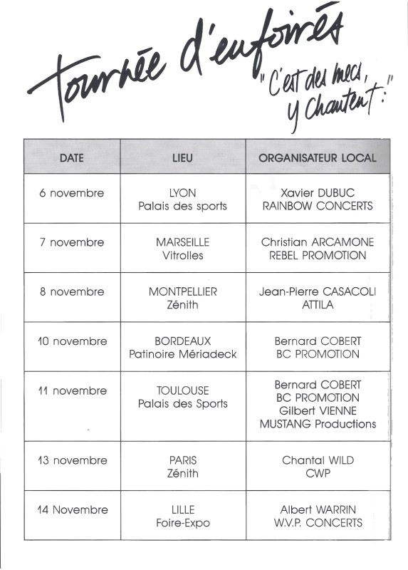 1989 Tourn�e des Enfoires